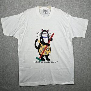 Vintage T-Shirt Fruit of the Loom XL Heavy Cotton Mouse Work Short Sleeve Single
